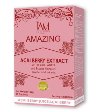 Amazing Acai Berry Extract with Collagen and Bacopa Monnieri Powdered Drink Mix